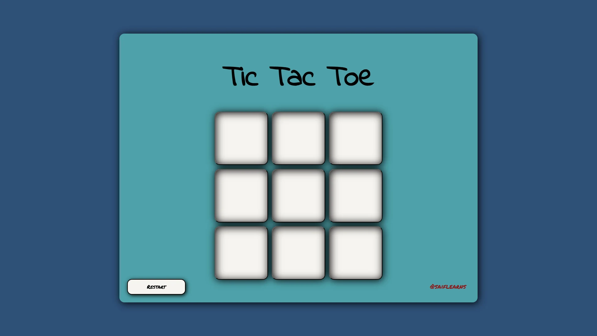 A screenshot of a clean Tic-Tac-Toe game board